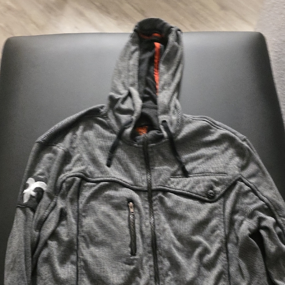 Like New Rock Revival Gray Performance Jacket with Stand-Up Collar
